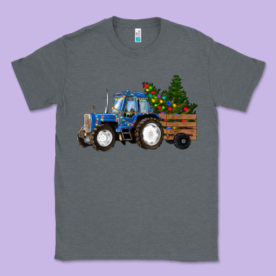 Christmas Farm Tractor Classic Tee Designed By Ranaportraitstore