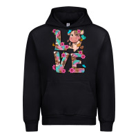 Black love little cute cow Urban Hoodie - NancyCooperArtShop
