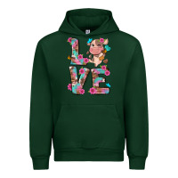 Forest Green love little cute cow Urban Hoodie - NancyCooperArtShop