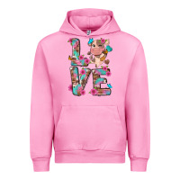 Fuchsia Pink love little cute cow Urban Hoodie - NancyCooperArtShop