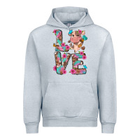 Heather Grey love little cute cow Urban Hoodie - NancyCooperArtShop