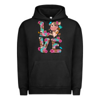 Pigment Black love little cute cow Urban Hoodie - NancyCooperArtShop