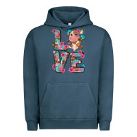 Pigment Midnight Navy love little cute cow Urban Hoodie - NancyCooperArtShop