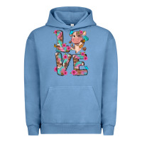 Pigment Pebble Blue love little cute cow Urban Hoodie - NancyCooperArtShop