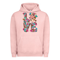 Pigment Salmon love little cute cow Urban Hoodie - NancyCooperArtShop