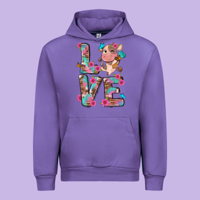 Love Little Cute Cow Urban Hoodie Designed By Nancycooperartshop