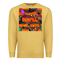 Antique Gold halloween witch hats leopard seamless pattern Premium Sweatshirt - BundleAndBundleShop
