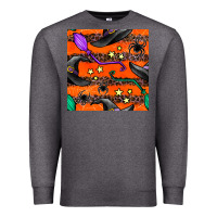 Charcoal Heather halloween witch hats leopard seamless pattern Premium Sweatshirt - BundleAndBundleShop