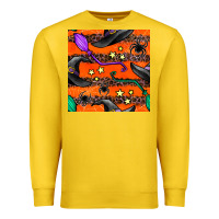 Lemon halloween witch hats leopard seamless pattern Premium Sweatshirt - BundleAndBundleShop