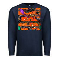 Navy halloween witch hats leopard seamless pattern Premium Sweatshirt - BundleAndBundleShop