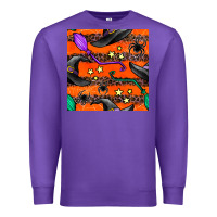 Purple halloween witch hats leopard seamless pattern Premium Sweatshirt - BundleAndBundleShop