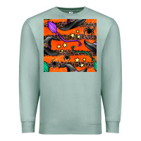 Seafoam halloween witch hats leopard seamless pattern Premium Sweatshirt - BundleAndBundleShop