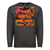 Smoke halloween witch hats leopard seamless pattern Premium Sweatshirt - BundleAndBundleShop