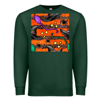 Sports Green halloween witch hats leopard seamless pattern Premium Sweatshirt - BundleAndBundleShop