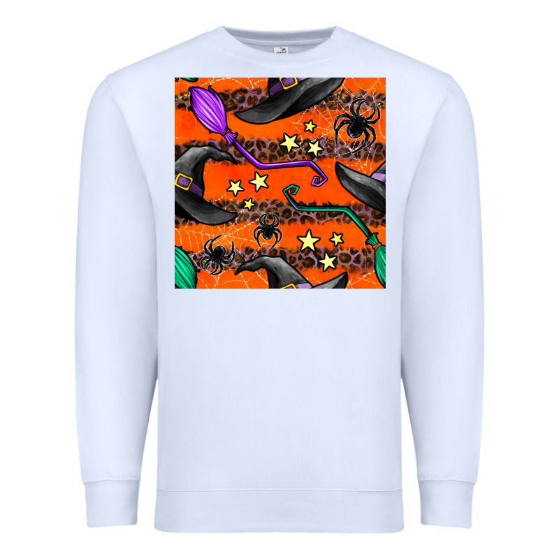 Halloween Witch Hats Leopard Seamless Pattern Premium Sweatshirt by BundleAndBundleShop | Teevron