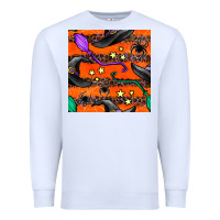 White halloween witch hats leopard seamless pattern Premium Sweatshirt - BundleAndBundleShop