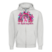 Dove Grey We Fight Together Rainbow Zipper Hoodie - texasbilliewilder