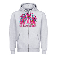 Heather Grey We Fight Together Rainbow Zipper Hoodie - texasbilliewilder