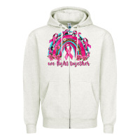 Oatmeal Heather We Fight Together Rainbow Zipper Hoodie - texasbilliewilder