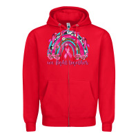 Red We Fight Together Rainbow Zipper Hoodie - texasbilliewilder