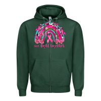 Sports Green We Fight Together Rainbow Zipper Hoodie - texasbilliewilder