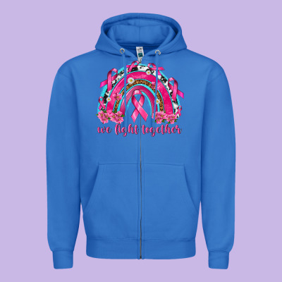 We Fight Together Rainbow Zipper Hoodie Designed By Texasbilliewilder