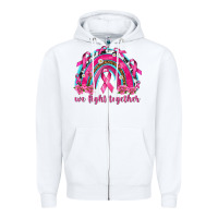 White We Fight Together Rainbow Zipper Hoodie - texasbilliewilder