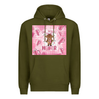Army Green one boujee heifer Premium Hoodie - MaliasSmallBusiness