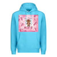 Ocean Blue one boujee heifer Premium Hoodie - MaliasSmallBusiness