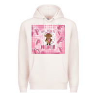 Pale Pink one boujee heifer Premium Hoodie - MaliasSmallBusiness