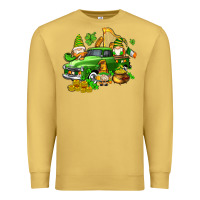 Antique Gold st patricks gnomes  with farm truck Premium Sweatshirt - AdoDesignShop