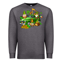Charcoal Heather st patricks gnomes  with farm truck Premium Sweatshirt - AdoDesignShop