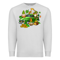 Dove Grey st patricks gnomes  with farm truck Premium Sweatshirt - AdoDesignShop