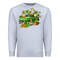 Heather Grey st patricks gnomes  with farm truck Premium Sweatshirt - AdoDesignShop