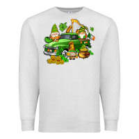 Oatmeal Heather st patricks gnomes  with farm truck Premium Sweatshirt - AdoDesignShop
