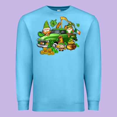 St Patricks Gnomes  With Farm Truck Premium Sweatshirt Designed By Adodesignshop