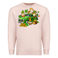 Pale Pink st patricks gnomes  with farm truck Premium Sweatshirt - AdoDesignShop