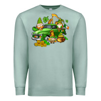Seafoam st patricks gnomes  with farm truck Premium Sweatshirt - AdoDesignShop