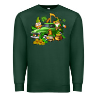 Sports Green st patricks gnomes  with farm truck Premium Sweatshirt - AdoDesignShop