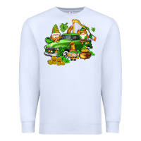 White st patricks gnomes  with farm truck Premium Sweatshirt - AdoDesignShop