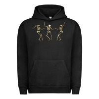 Pigment Black dancing skeletons Urban Hoodie - MaliasSmallBusiness