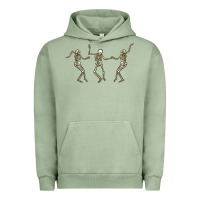 Pigment Oil Green dancing skeletons Urban Hoodie - MaliasSmallBusiness