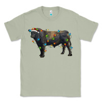 Matcha christmas black angus bull with christmas lights Classic Tee - RanaPortraitStore