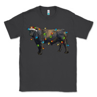 Smoke christmas black angus bull with christmas lights Classic Tee - RanaPortraitStore