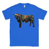 True Royal christmas black angus bull with christmas lights Classic Tee - RanaPortraitStore
