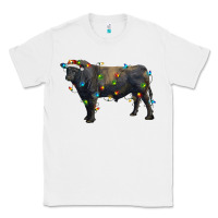 White christmas black angus bull with christmas lights Classic Tee - RanaPortraitStore