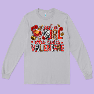 Long Sleeve Tee just a girl who loves valentine