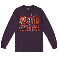Plum just a girl who loves valentine Long Sleeve Tee - texasbilliewilder