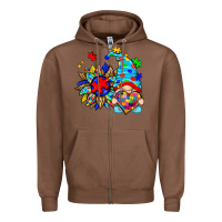 Chestnut autism sunflower gnome Zipper Hoodie - Zillion Design Studio