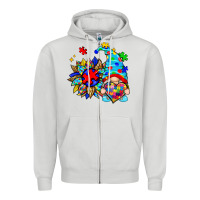 Dove Grey autism sunflower gnome Zipper Hoodie - Zillion Design Studio